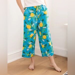 Printfresh Anthropologie Lemon Zest Cropped Pajama Pants Fruit Aesthetic Large